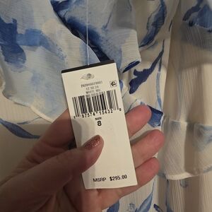 Ralph Lauren White and Blue Floral Womens Dress